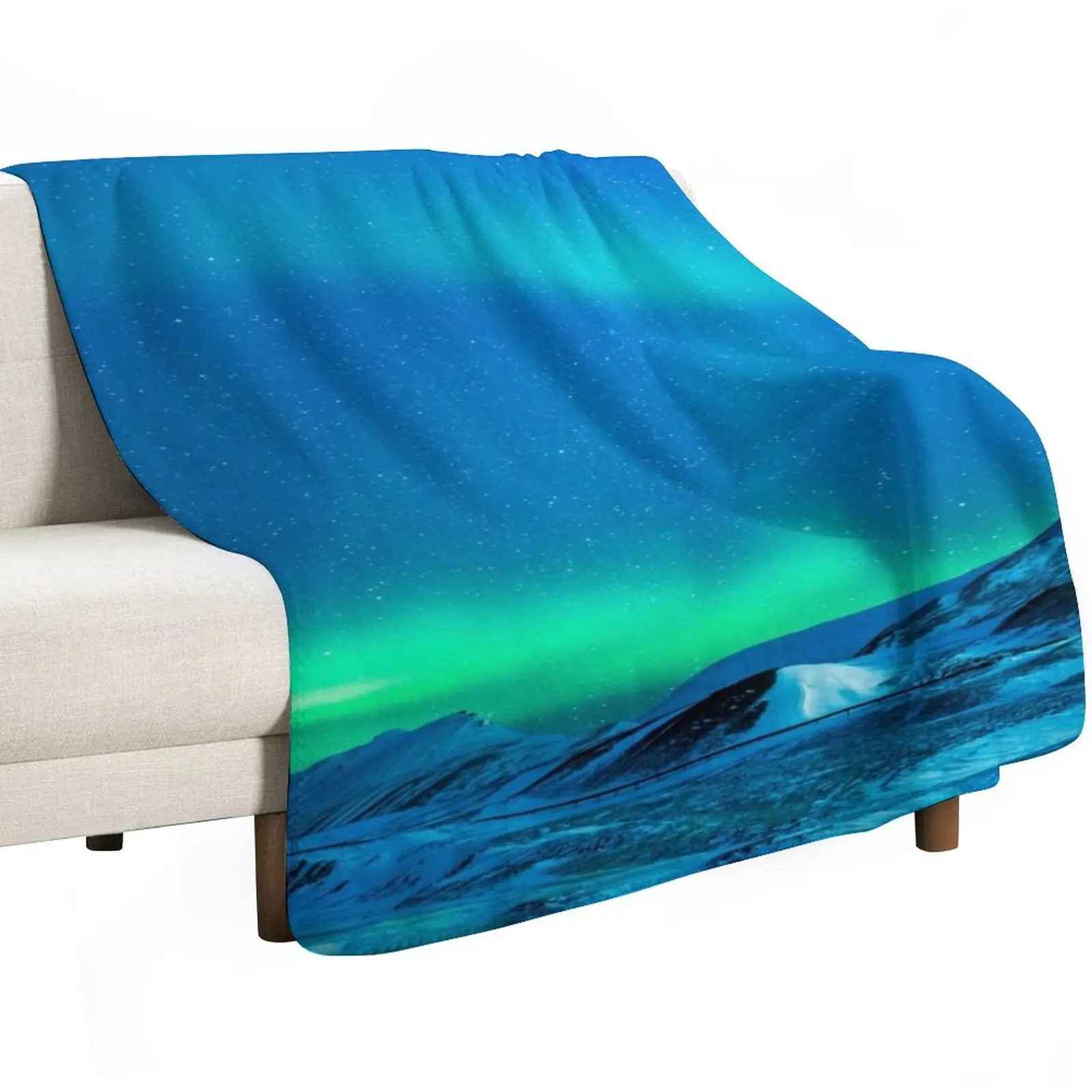 Northern lights, Alaska, Aurora borealis galaxy night sky space view bestseller Throw Blanket Shaggy Luxury Designer Blankets