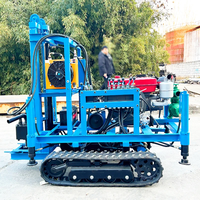 Customized 100m 180m 200m Diesel Water Well Drilling Rigs Portable Crawler Mobility Water Well Drilling Rig High Efficiency