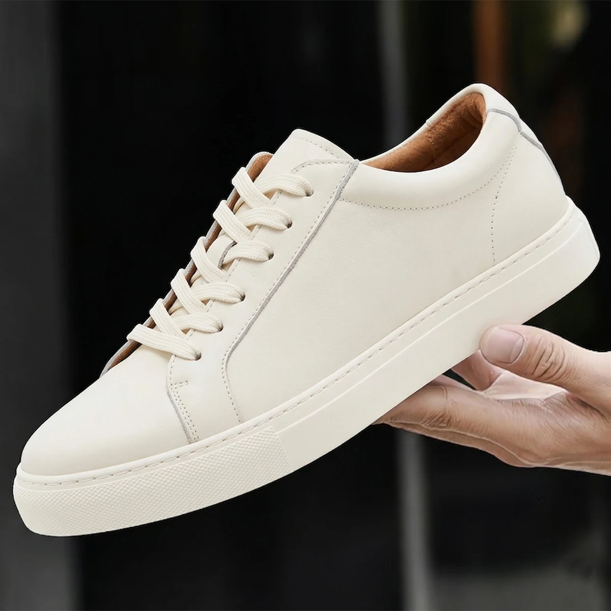 

Sneakers Genuine White Shoes for Men, Sports Casual Shoes, Korean Style Trendy Board Shoes, White Skate Shoes, Dur
