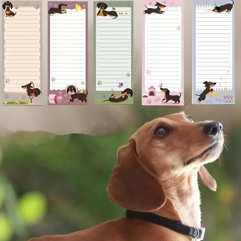 Blocco note magnetico per liste di cose da fare per bassotto, 12 pezzi, regalo perfetto per gli amanti dei cani, quaderni, quaderni, materiale scolastico per ufficio
