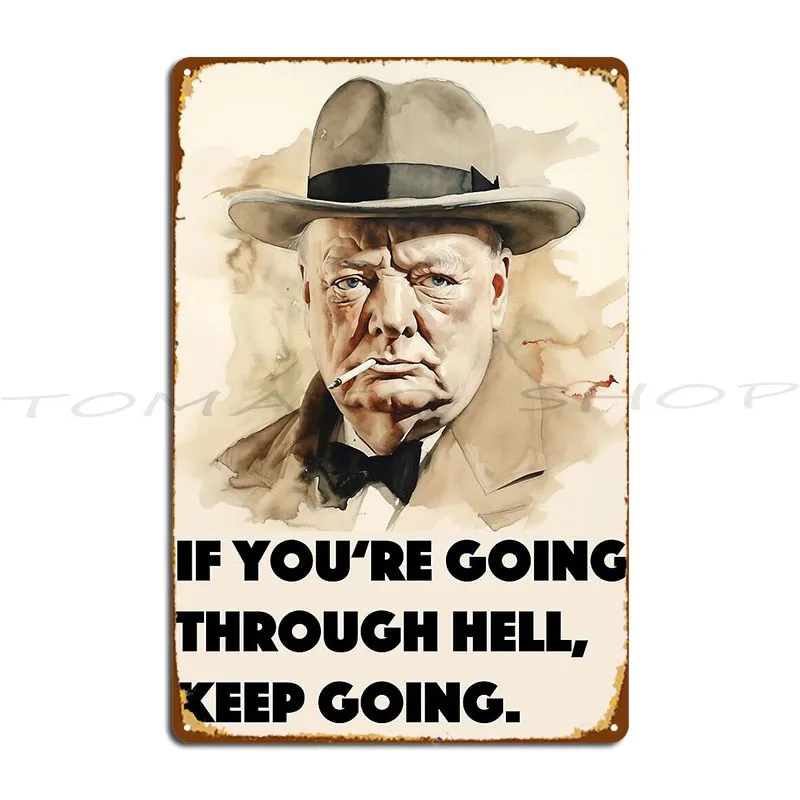 Winston Churchill Effort Inspirational Quote  Metal Sign Wall Mural Wall Plaque Party Garage Plaques printed  Tin Sign Poster