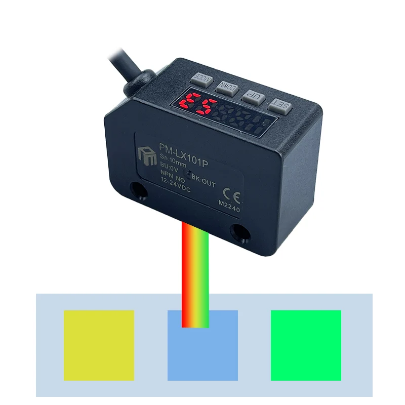 PARMA Color Sensor Photoelectric Switch RGB Mark Recognition Deviation Correction 12-24V DC NPN PNP Differentiation Positioning