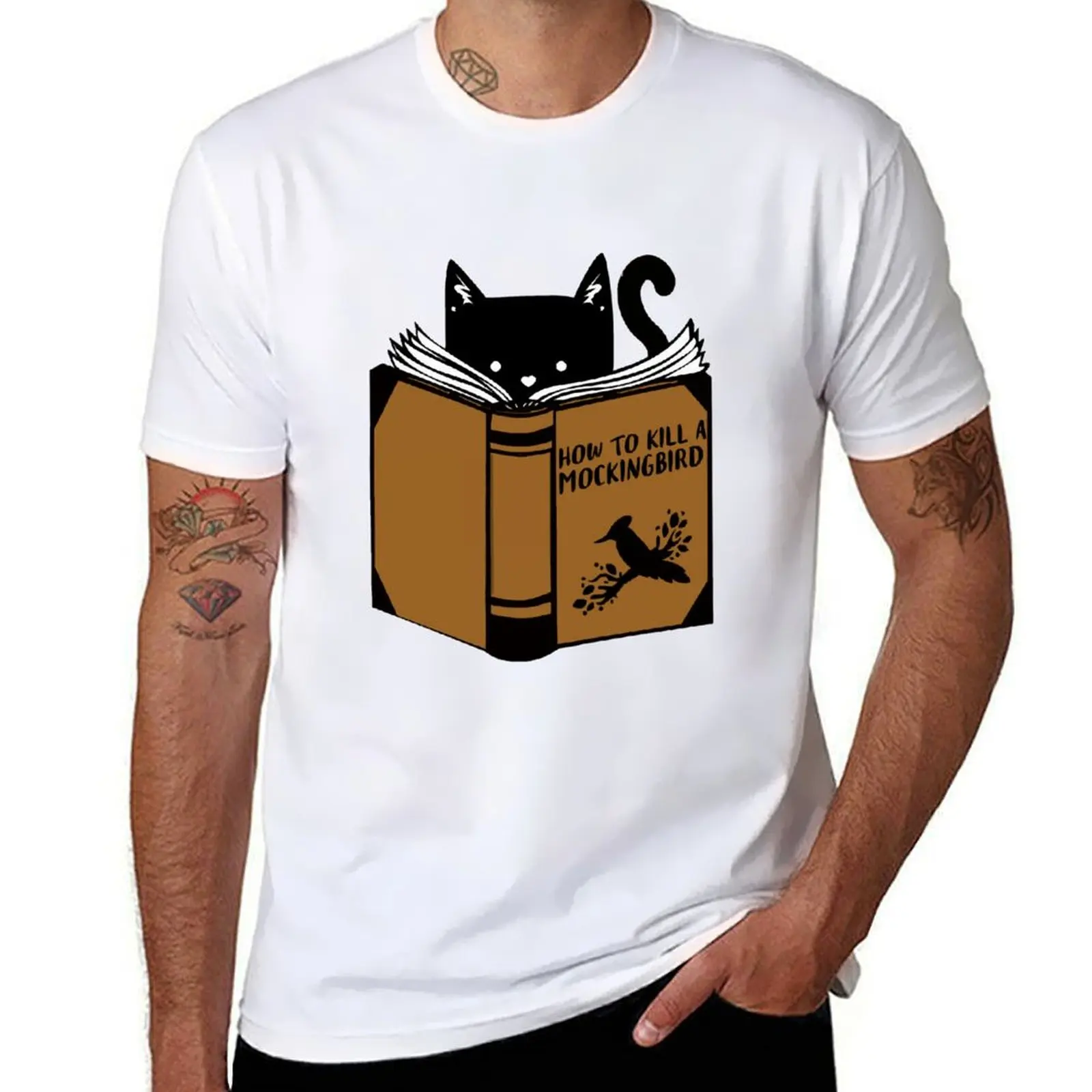 

To Kill A Mockingbird Classic Tshirt - Cat Read Book How To Kill A Mocking Bird TShirt T-Shirt t shirt man plain T-Shirt