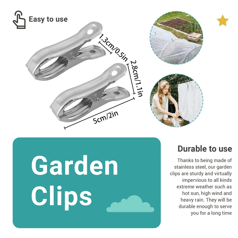 ABPP-60 шт. садовые зажимы, зажимы для теплиц из нержавеющей стали, зажимы для теплицы для сетки, есть прочная ручка