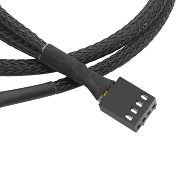 4Pin 1 ถึง วิธีพัดลม PWM สายเคเบิลแยกสีดำแขนยาวพัดลมระบายความร้อน CPU Power Extension Cable 4Pin หญิง 4Pin ชาย Dropship