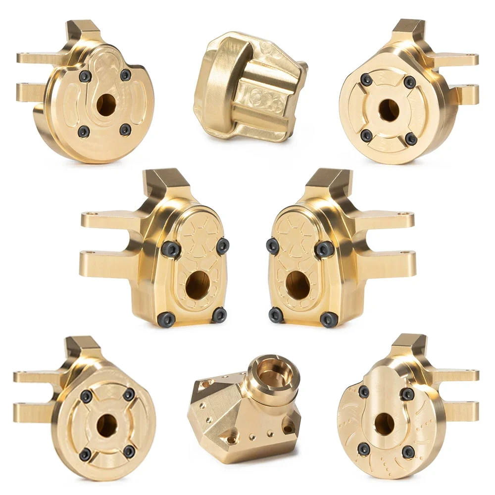 Capra 1.9 UTB SCX10 III Brass Weight Steering Knuckle Diff Cover Portal Plates for Axial AXI03007 AXI03004 Adds Weight Down Low