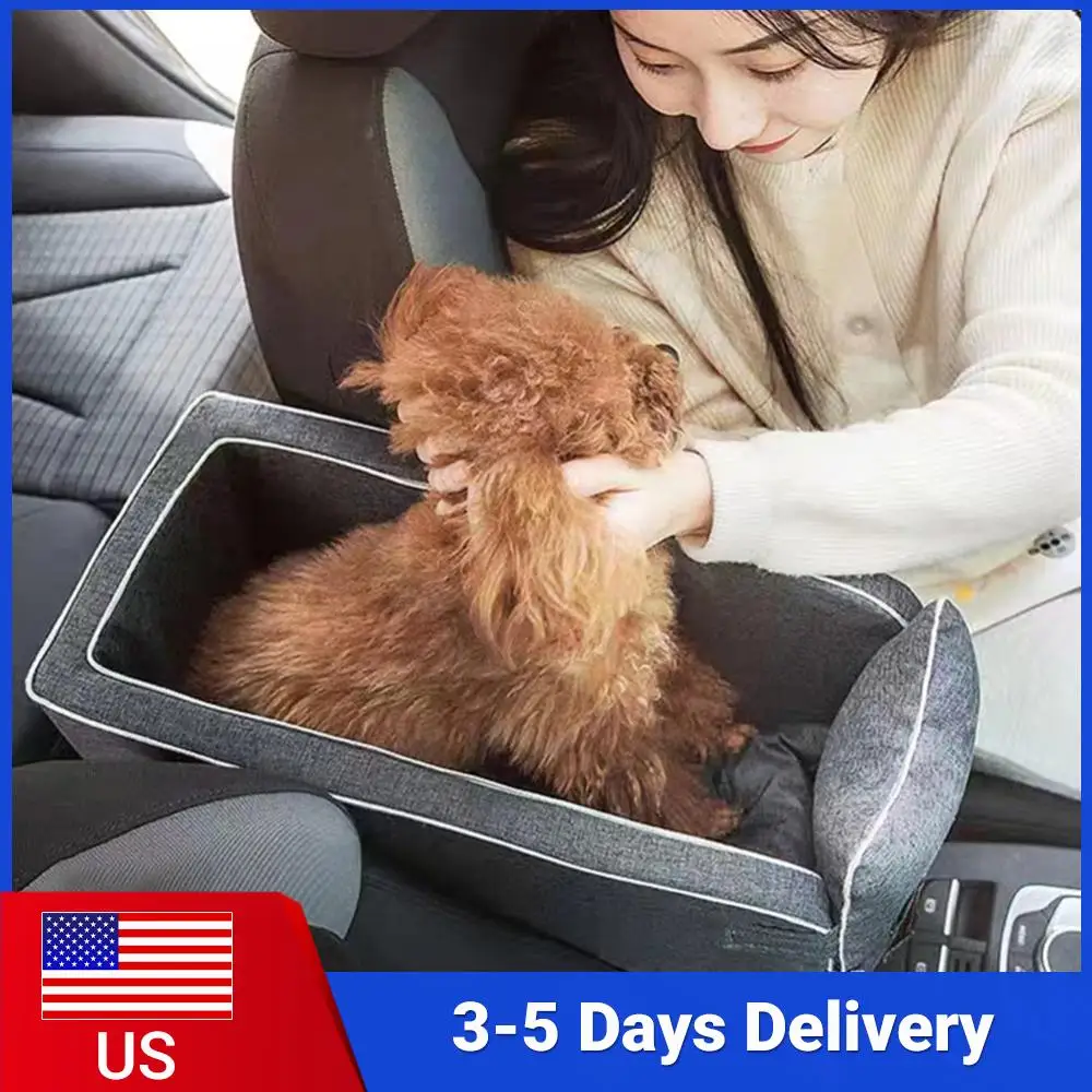 

Multipurpose Center Console Dog Car Seat with Shoulder Straps Portable Pet Booster Seats Puppy CarSeats for Small Pets