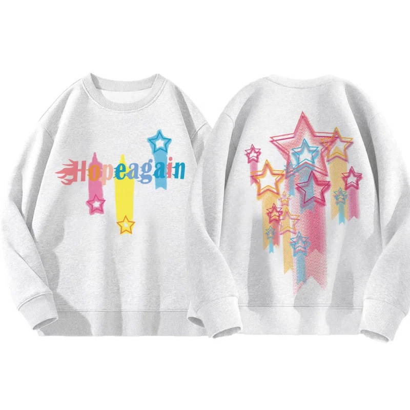 2024 Spring and Autumn Men's New Splicing Pullovers O-Neck Printed Fashion Loose Minimalist Casual Long Sleeve Sweatshirts