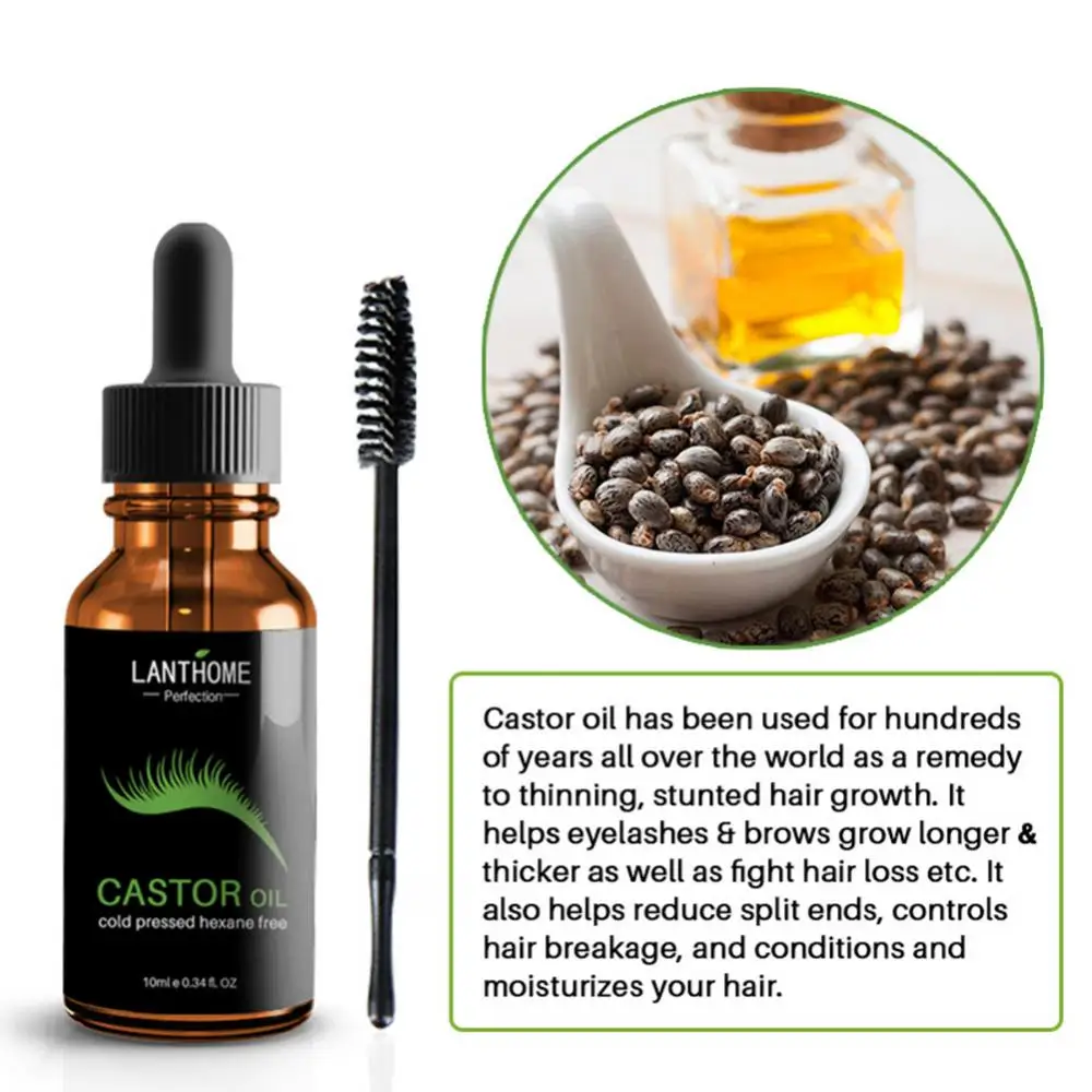 Eyelash Growth Liquid Castor Seed Oil Mild Maintenance Nourishing Eyelash Growth Essential Oil Eyelash Thicker Eye Makeup