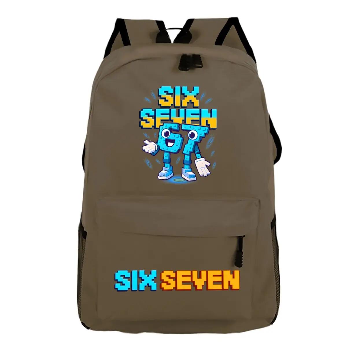 Zaino Six Seven Borsa a tracolla da gioco con grafica italiana Brainrot con stampa dorata Meme Zaino per cartoni animati per ragazza ragazzo moda adolescente