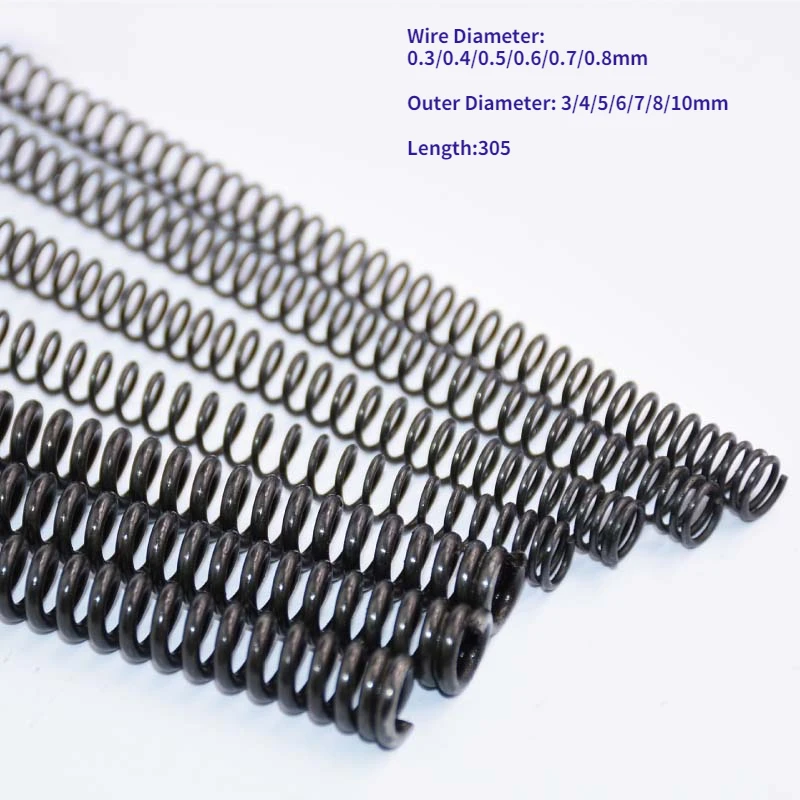 Spring Steel Y-type Compression Spring Pressure Spring Wire Dia0.3/0.4/0.5/.8/10mm Outer Dia 3-10mm Length 305mm