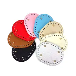 New PU leather Oval Bag Bottom With 36 holes DIY Handmade Bottom Material 14.5cm*11cm Bag Accessories for Knitted Bag
