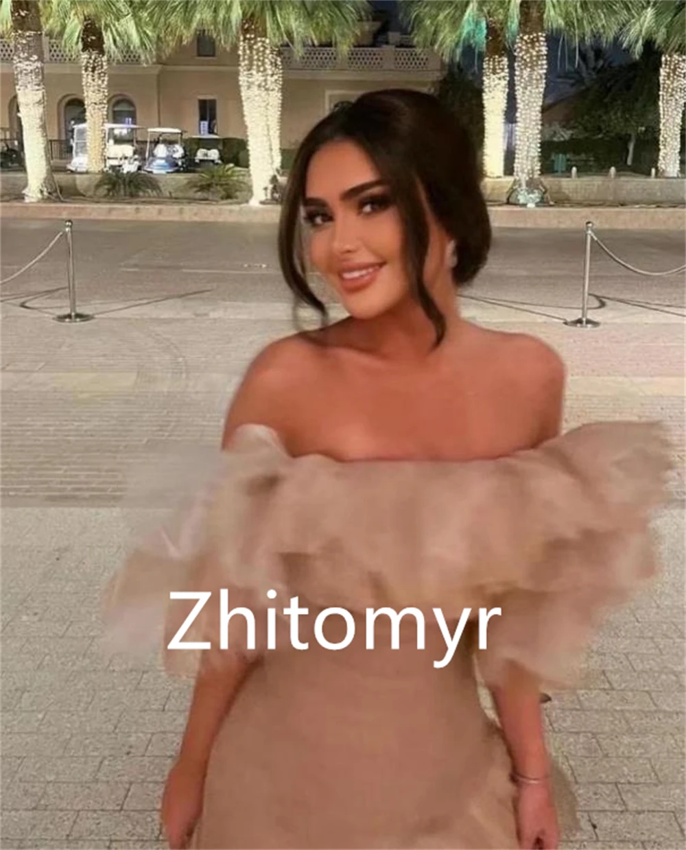 Fashion Sizes Available Off-the-shoulder A-line Homecoming Dresses Draped Mini Skirts Organza Cocktail  فستان سهرة نسائي