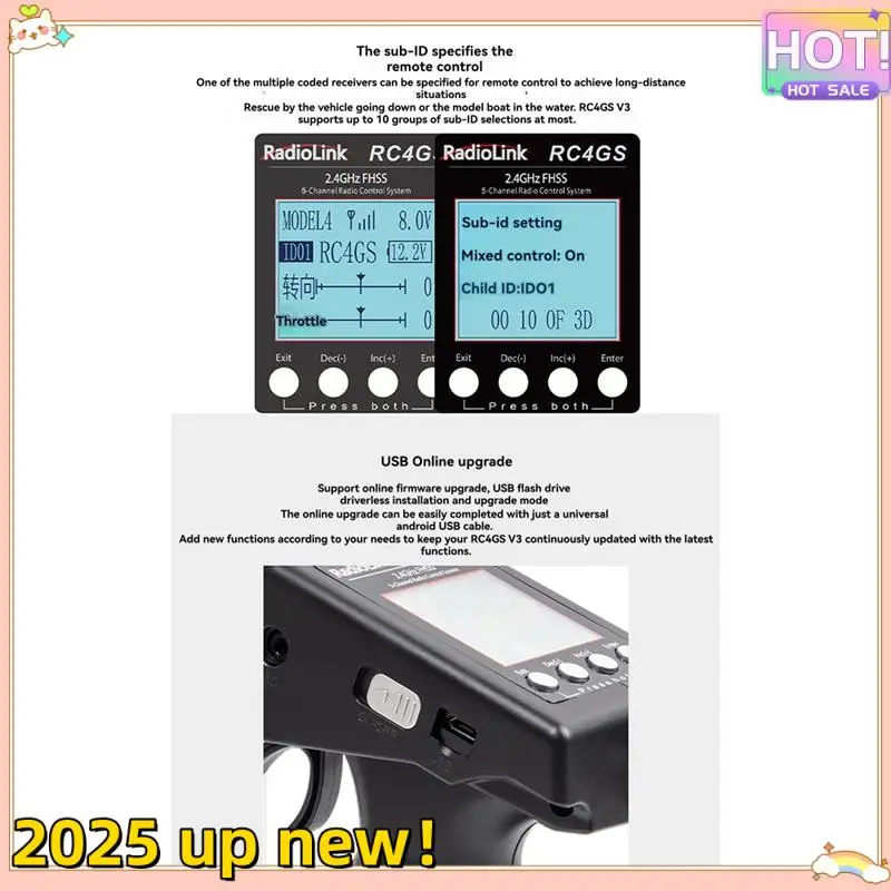 

Stylish-Radiolink RC4GS V3 Remote Controller 2.4G 5CH 400M Range Transmitter R6fg Gyro Inside Receiver For RC Car Boat