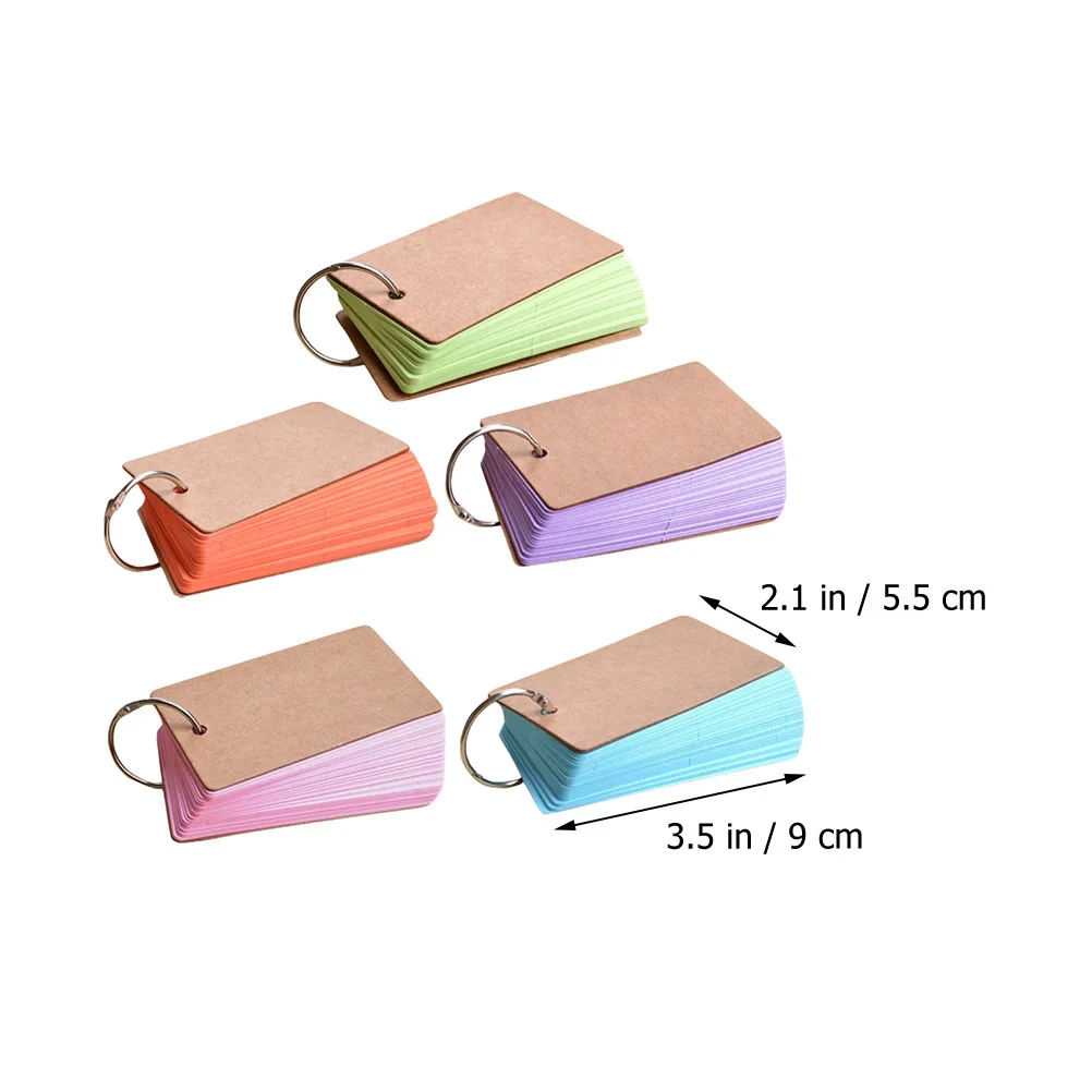 منصات ملاحظة ذاتية الصنع حلقات الموثق القابلة لإعادة الاستخدام بطاقات فلاش فارغة للكلمات الإنجليزية التخطيط اليومي مجموعة أدوات مكتبية مدمجة خفيفة الوزن #4