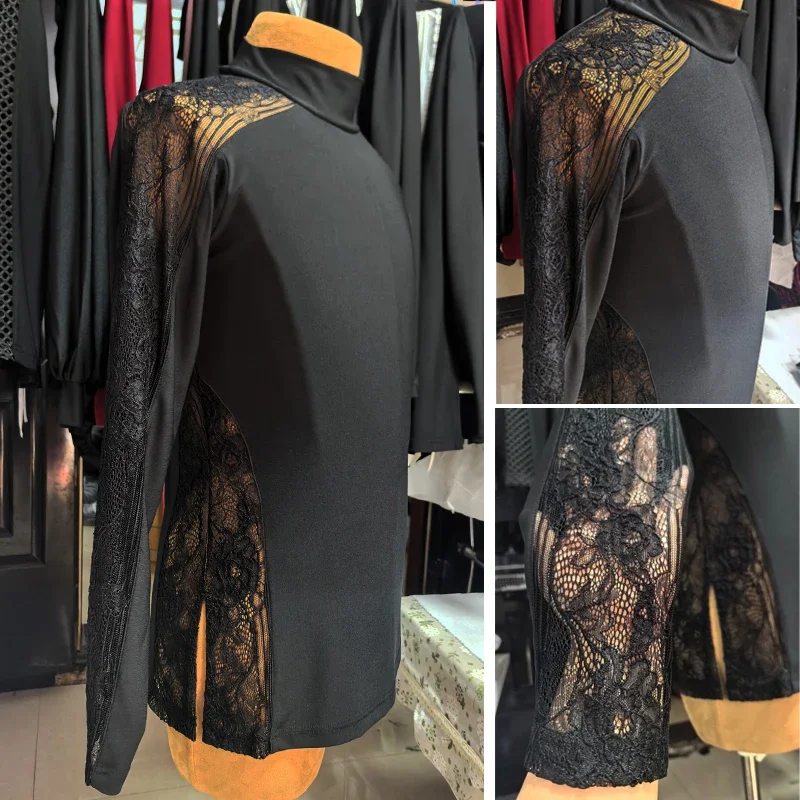 成人男性ラテンダンス服男性ダンストップスチャチャルンバサルサ社交ダンス競技トップス練習トレーニングウェア NV22848