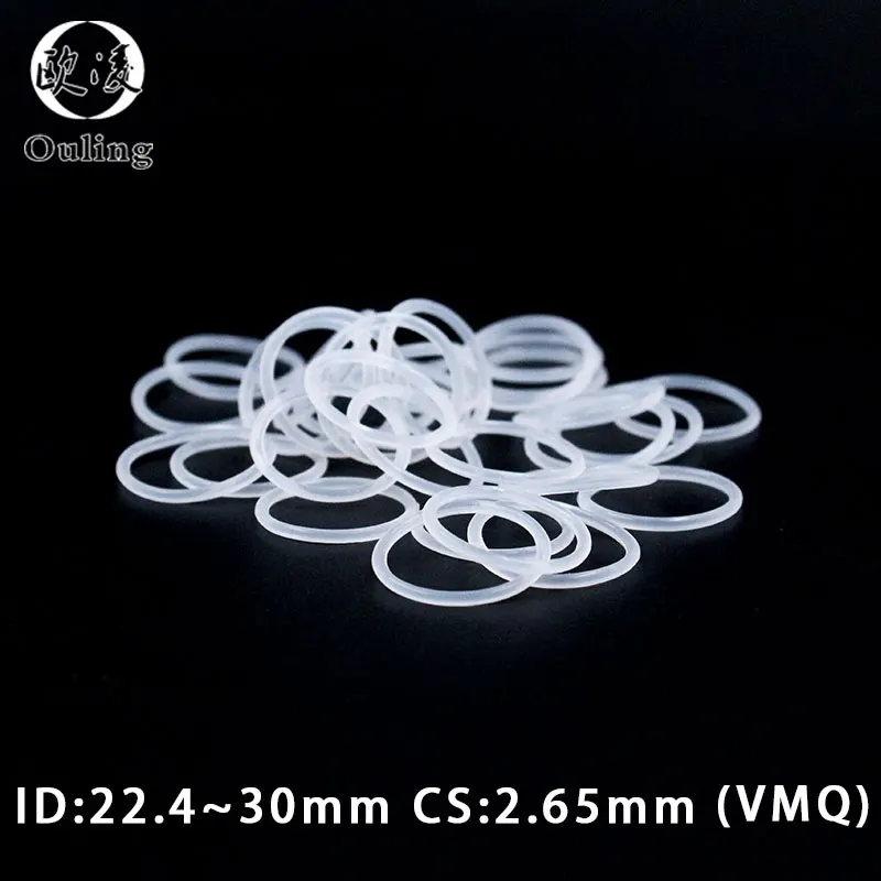 

15PCS/lot White Silicon Ring Silicone O ring CS2.65mm Thickness ID22.4/23.6/25/25.8/26.5/28/30mm Rubber O-Ring Seal Ring Gasket