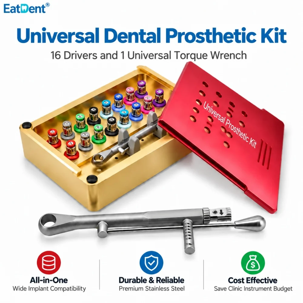 Dental Hand Driver Implant Torque Wrench 10-70NCM Titanium Hex Screwdriver, Osstem DIO Megagen NEO Dental Implant Prosthetic Kit