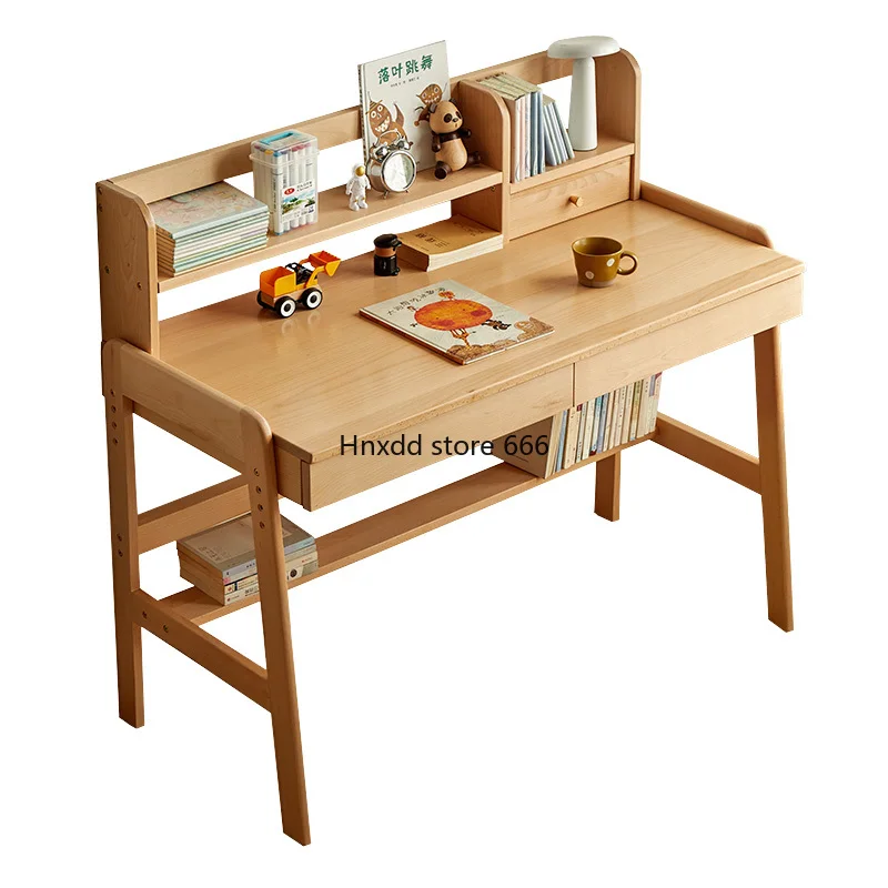 Solid wood study tables and chairs imported beech children's room writing table