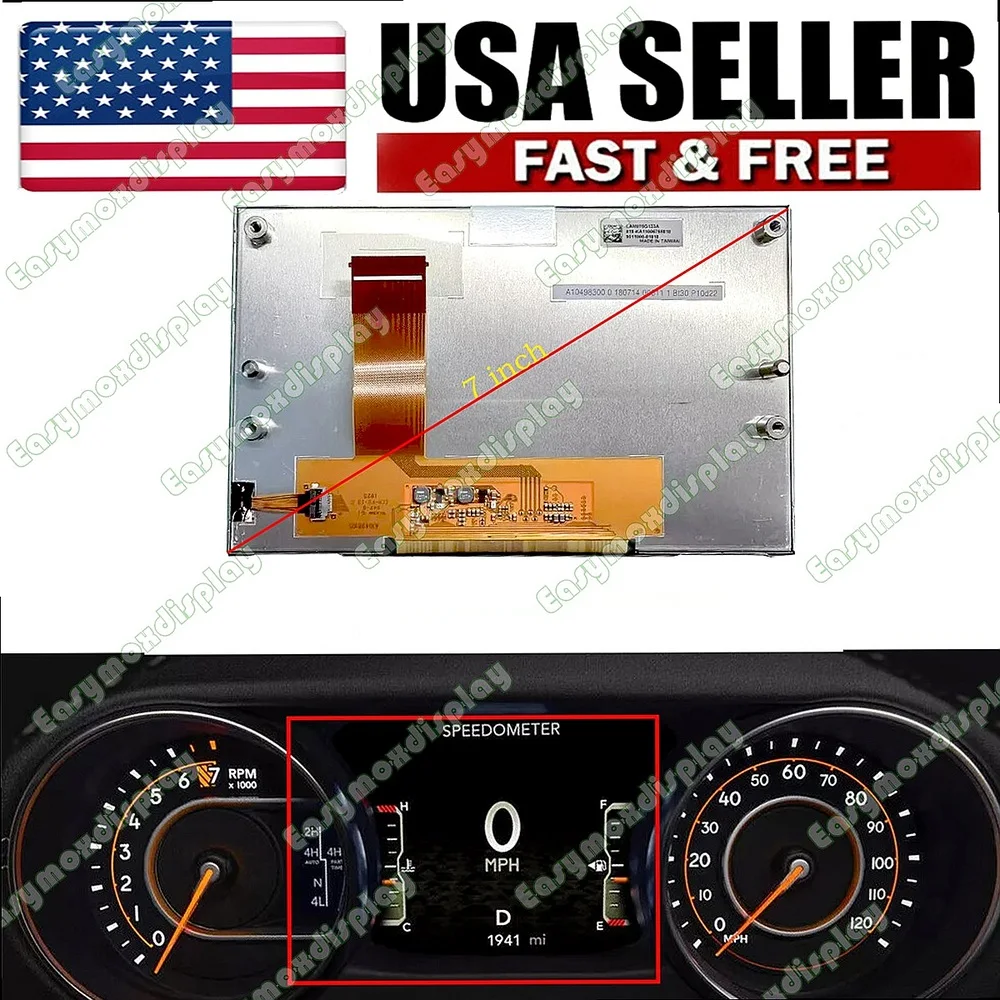

LCD Display Screen Instrument Cluster for Jeep Wrangler JL Sahara 2018-2022 Dashboard