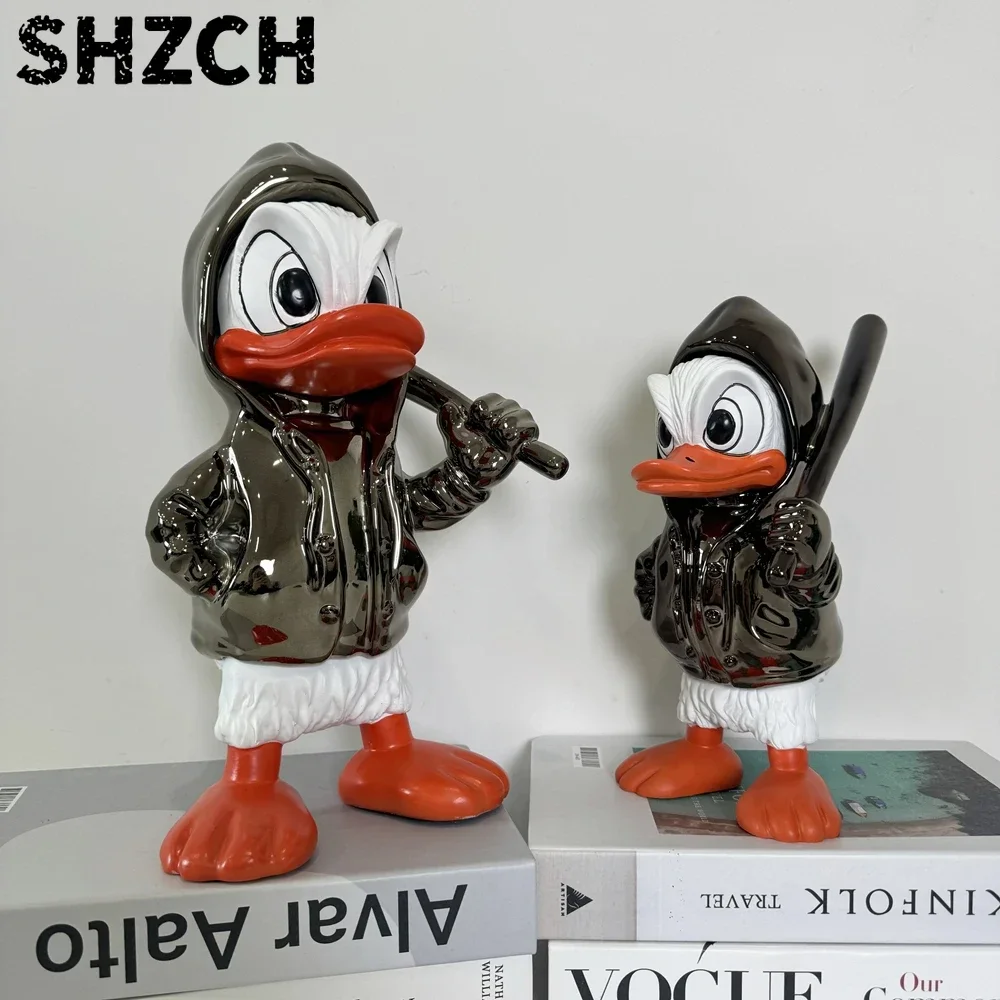 Modern Luxury Duck Figurine Trendy Electroplating Animal Sculpture Entryway Foyer TV Stand Abstract Art Crafts