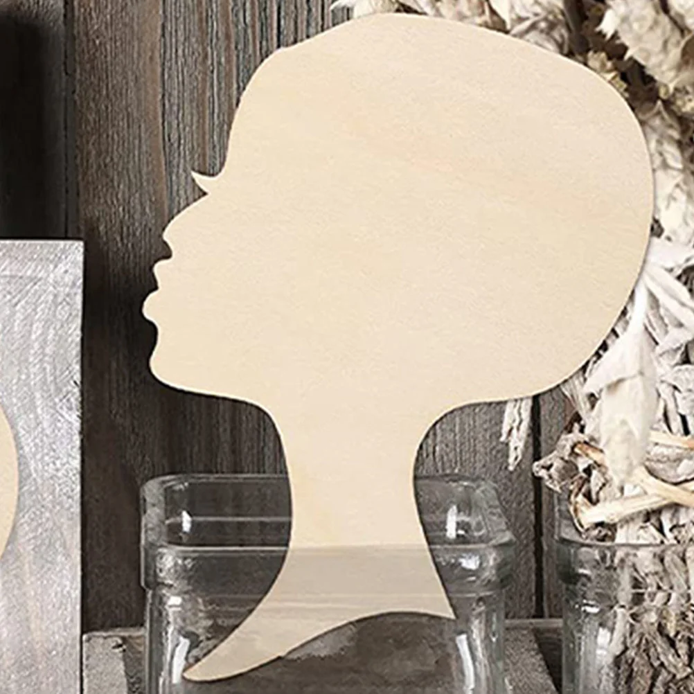 

15pcs Wooden African Woman Face Carving Blank Diy Unpainted Wood Slices For Wall Decor Craft Supplies Handmade Painting Cutouts