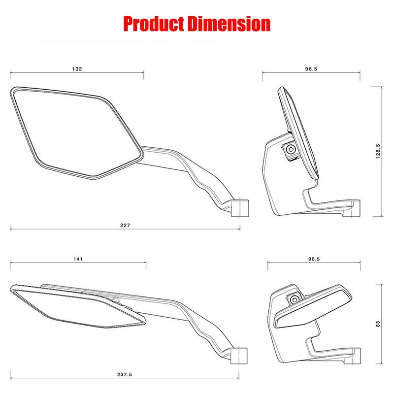For YAMAHA MT09 MT-09 FJ09 FZ09 Motorcycle Wing Mirrors Rearview Rotating NEW Rearview Side Mirror