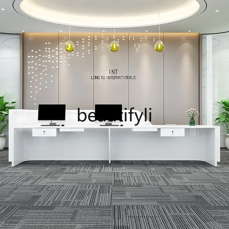zzqCompany مكتب الاستقبال مكتب الاستقبال بسيط حديث صالون تجميل أمين الصندوق مكتب بار مخصص رسمت الرخام