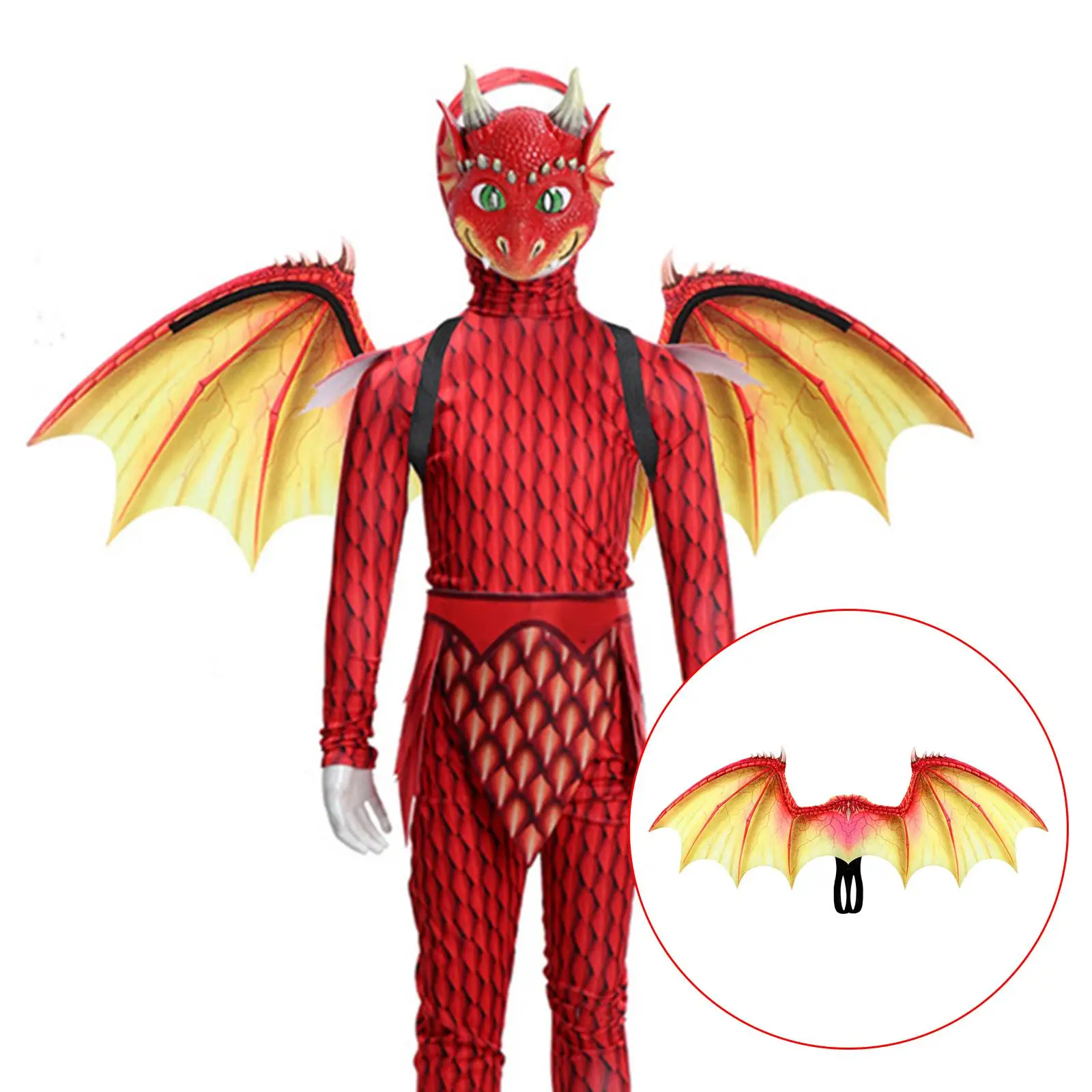 Dragon Wing Kids Costume Accessory for Stage Performance Decor Party Favors Red