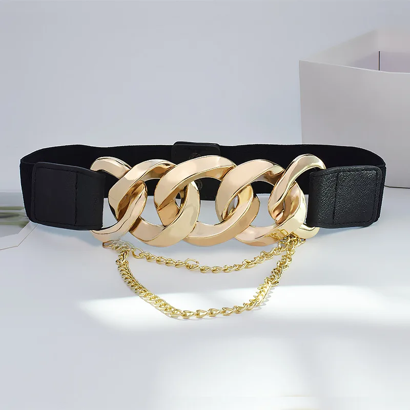 

Эластичный пояс-цепочка для женского костюма, юбки, утягивающий, модный, универсальный, одинарный, из других материалов