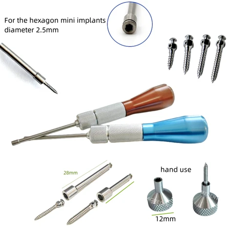 Mini microtornillos de ortodoncia Dental, destornillador, llave de pieza de mano