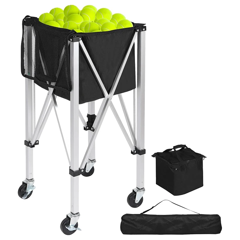 

Foldable Tennis Frame Aluminum Alloy Tennis Cart, Mobile and Portable Specialized Tennis Frame, Pickleball Basket