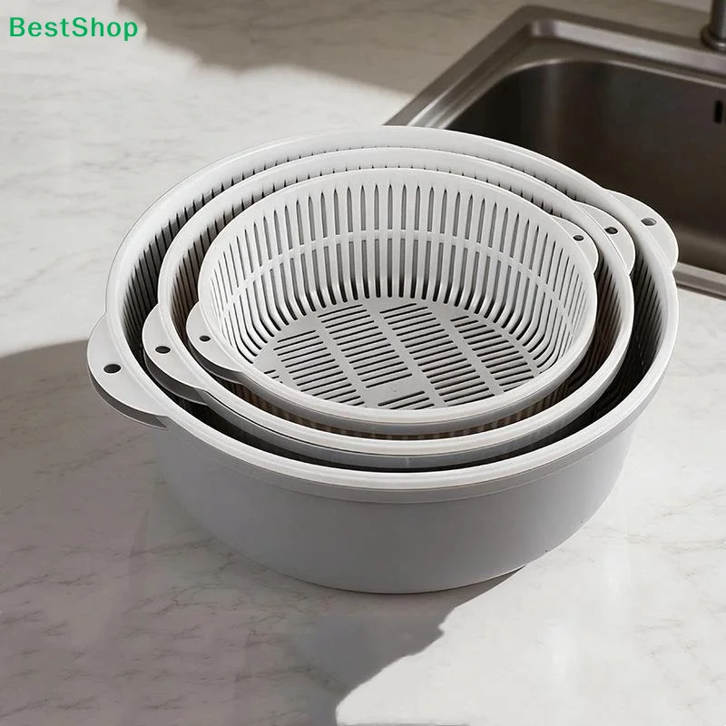 〔P〕6*Kitchen Sink Vegetable Drainer Fruit Basket For Multifunctional 3 Size Stackable Washing Basin Vegetable Drain Basket Basin