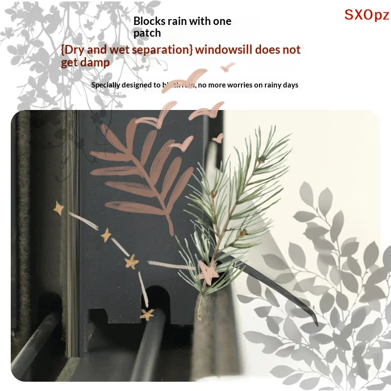 0.5/1/2M Home Window Water: Blocking Bar Sliding Rain Weatherstrip Sealing Strip Flashing Board
