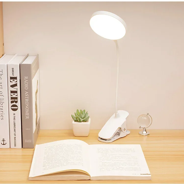 Modern Minimalist Eye Protection Desk Lamp Study Specific Clip Night Light Dormitory Charging LED Bedside Reading Light