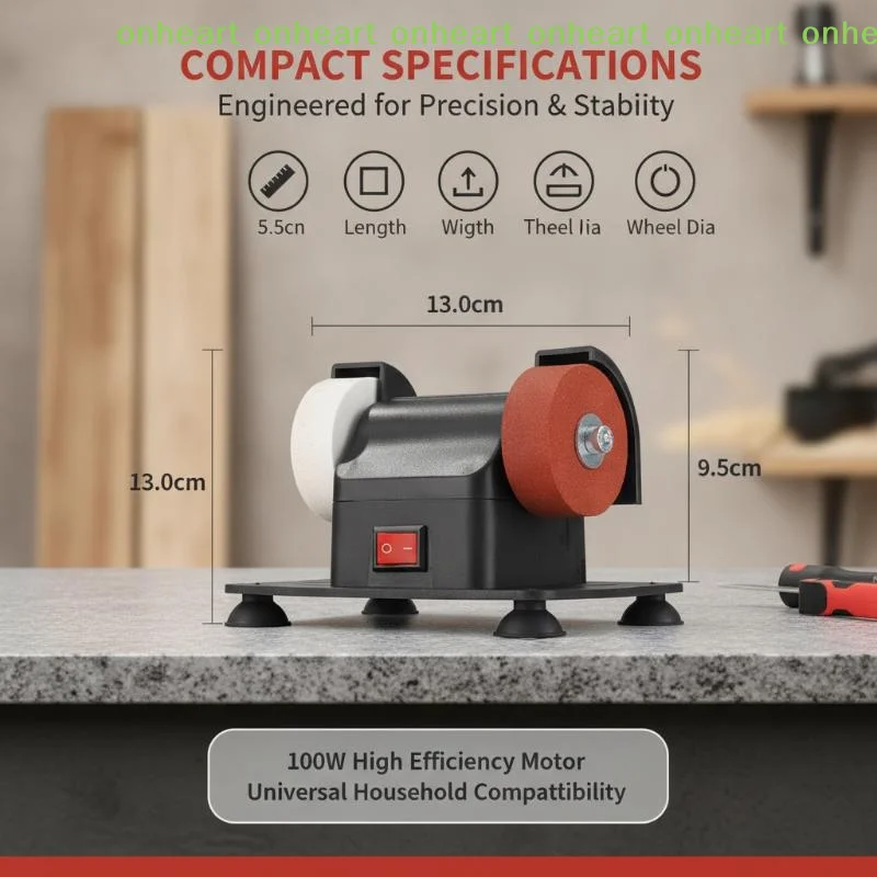 [C]Multi-use Mini Knife Scissor Sharpener 220V Dual Wheel with Protective Cover for Household Kitchen Needs