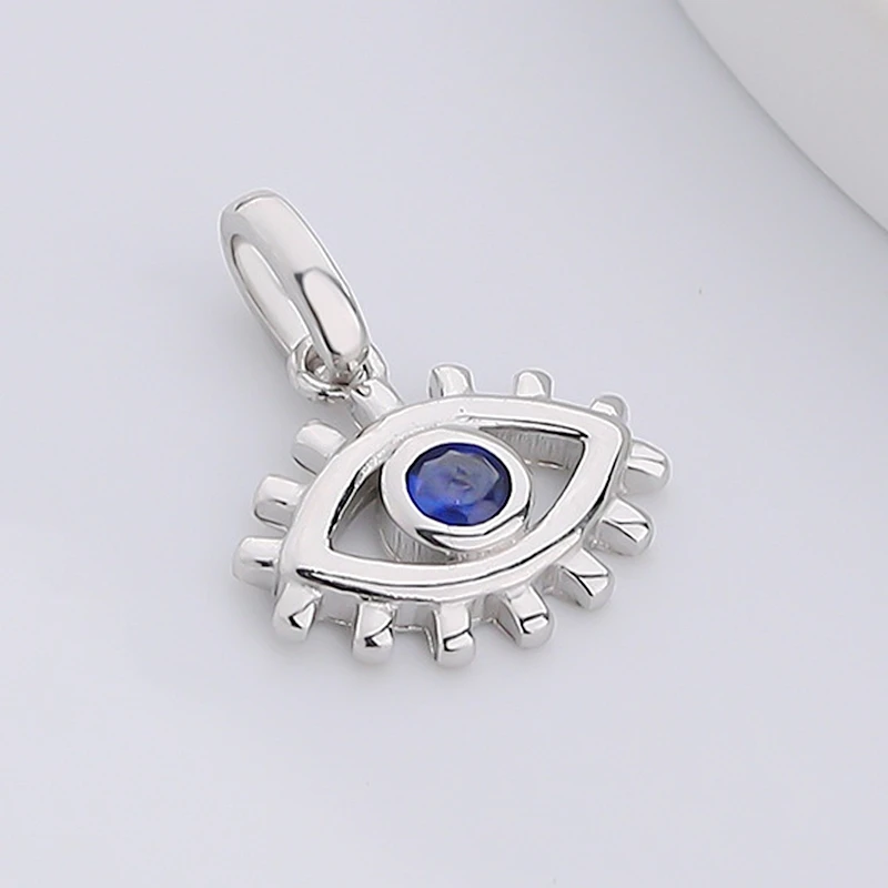 S\'STEEL 925 Sterling Silver 1/PCS Evil Eye Single Pendant Zircon Blue Eye Pendants For Women Gold Plated Luxury Designer Jewelry