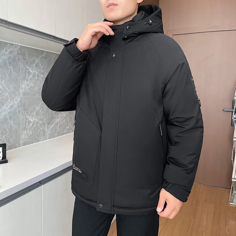 

Trendy Winter Jaet Men's Detachable Cotton Workwear Windproof Coldproof Faionable Polyester Fiber Stand Fit Long Sv...