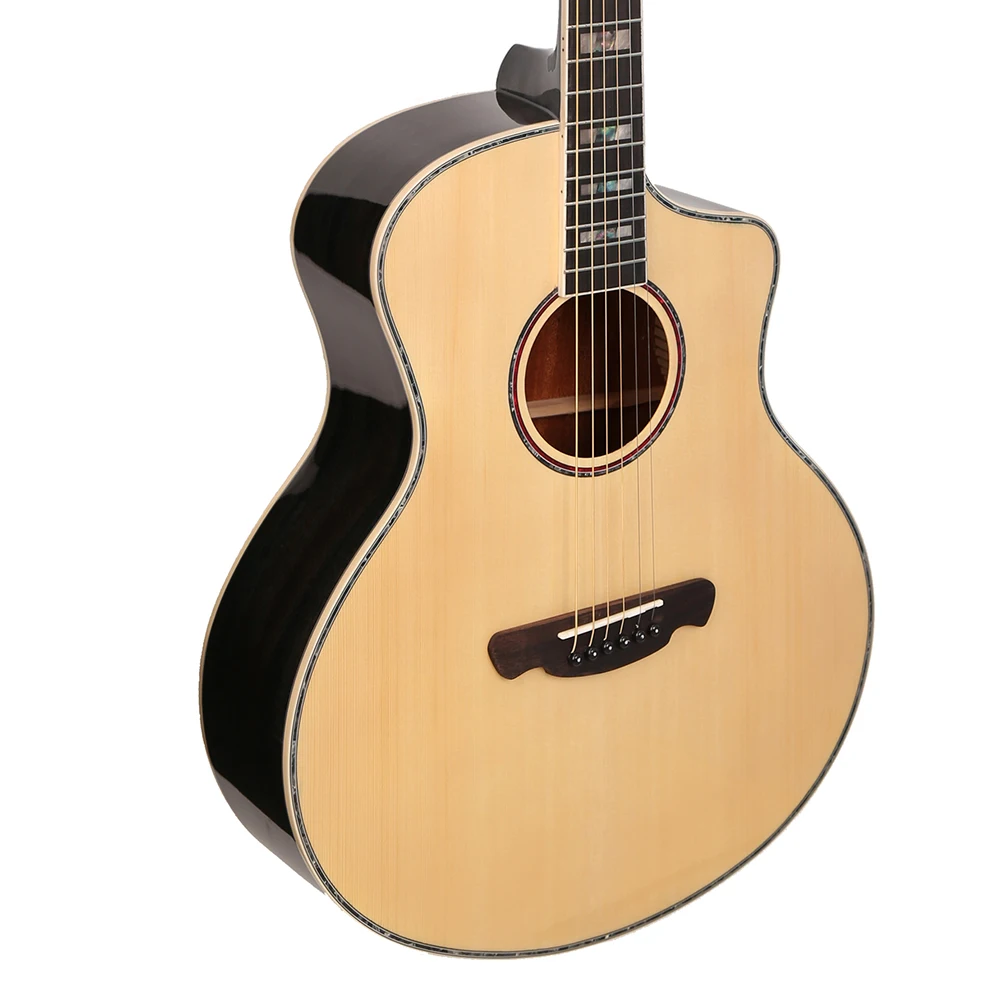 41-Inch 6-String Cutaway Folk Classical Acoustic Guitar with Gloss Finish Quality Guitar