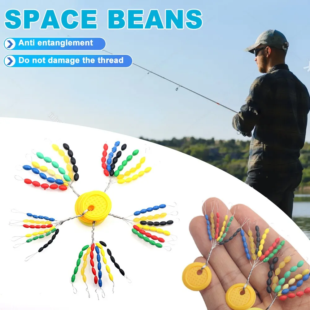 30 Pcs 1 Group Rubber Silicon Space Bean Profession Fishing Float Resistance Anti-Strand Fishing Line Gear Connector Stopper