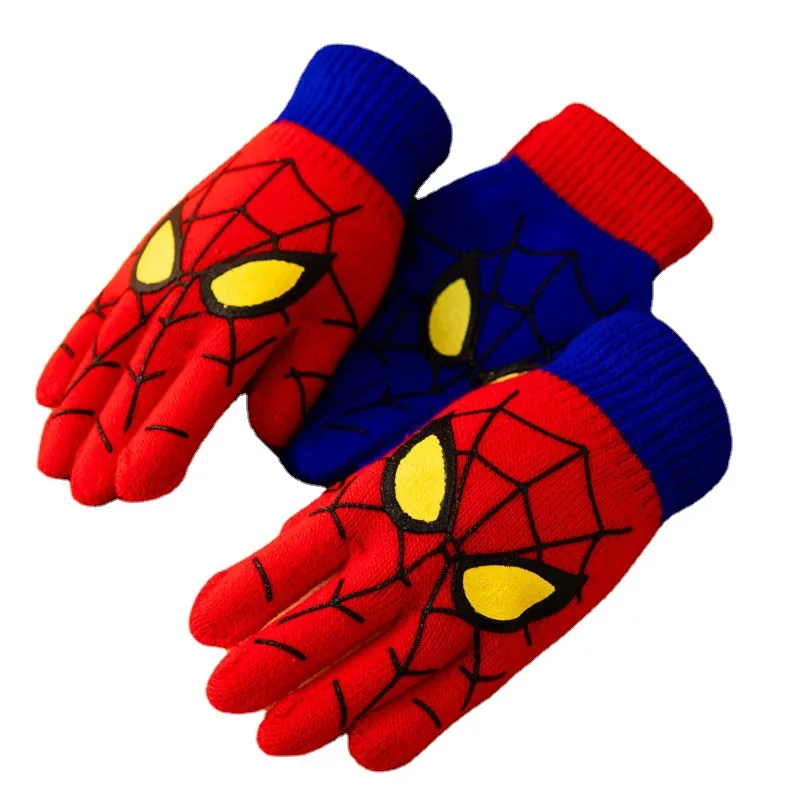 Marvels Spidermans Gloves Kids Anime Action Figures Touch Screen Gloved Boys Winter Warm Fashion Apparel Accessory Children Gift