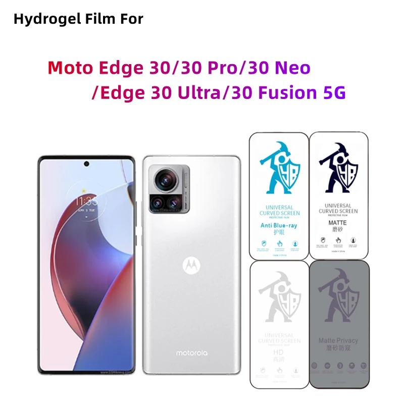 

2 шт. антишпионская/матовая/HD гидрогелевая пленка для Moto Edge 30ultra/Edge 30/30pro/30neo/30Fusion уход за глазами прозрачная защитная пленка для экрана