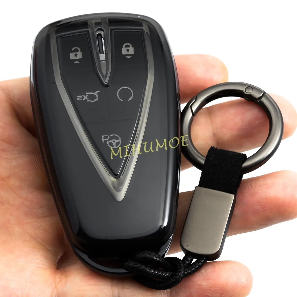Black Transparent Car Remote Key Fob Case Cover Chain For Changan CS35 CS55 CS75 PLUS UNI-T UNI-S UNI-K Oshan X5 Plus