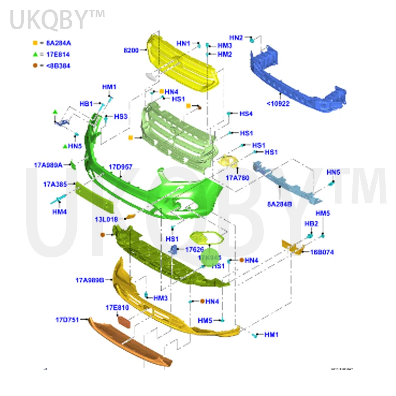 Wing ed ti ge r 17 nisko osadzony siatka rama świateł przeciwmgielnych L GV4517K947AB5YZ9 R GV4517K946AB5YZ9