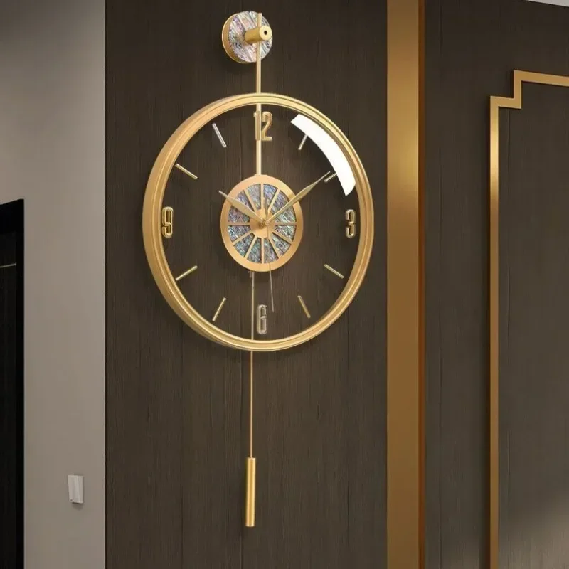 Alloy Case Modern Luxury Wall Clocks Living Room Aesthetic Silent Quartz Wall Clocks Nordic Creative Bedroom Home Decorations