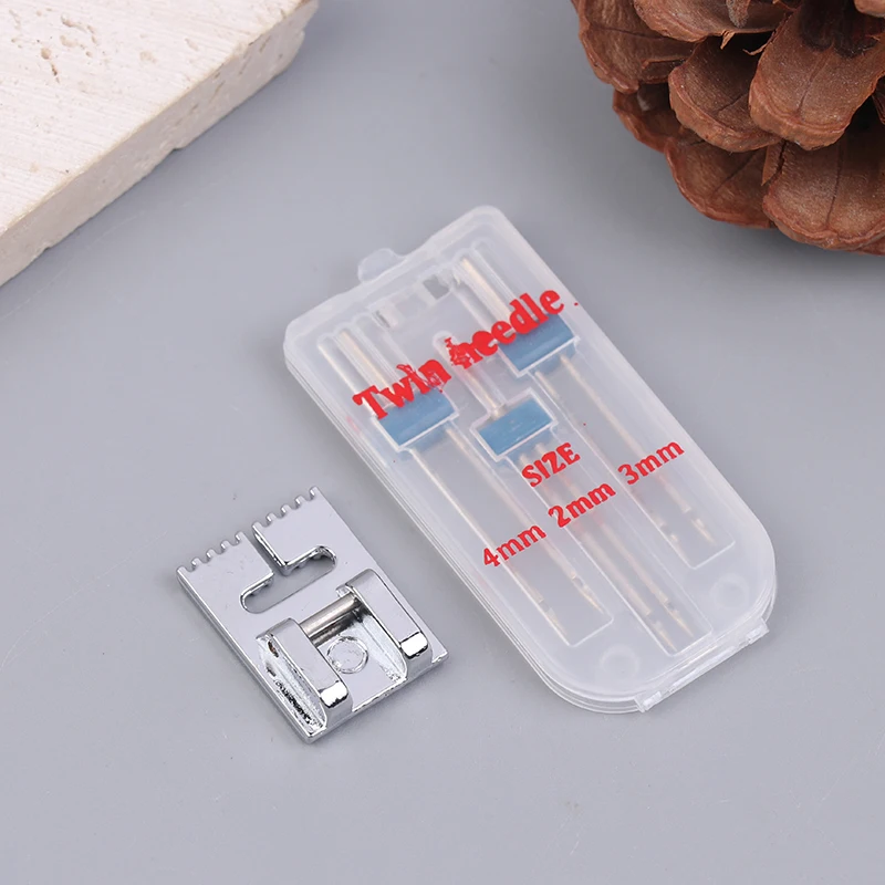 9-Groove Pintuck Foot + 3 إبر مزدوجة (2/3/4 مم) - مجموعة قدم الضغط في ماكينة الخياطة العالمية للاستخدام المنزلي #2