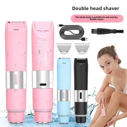 Efficient Hair Remover Women's 2in1 Washable Hair Removal Tool ABS Texture Hair Depilator Rechargeable Hair Shaver For Body Face