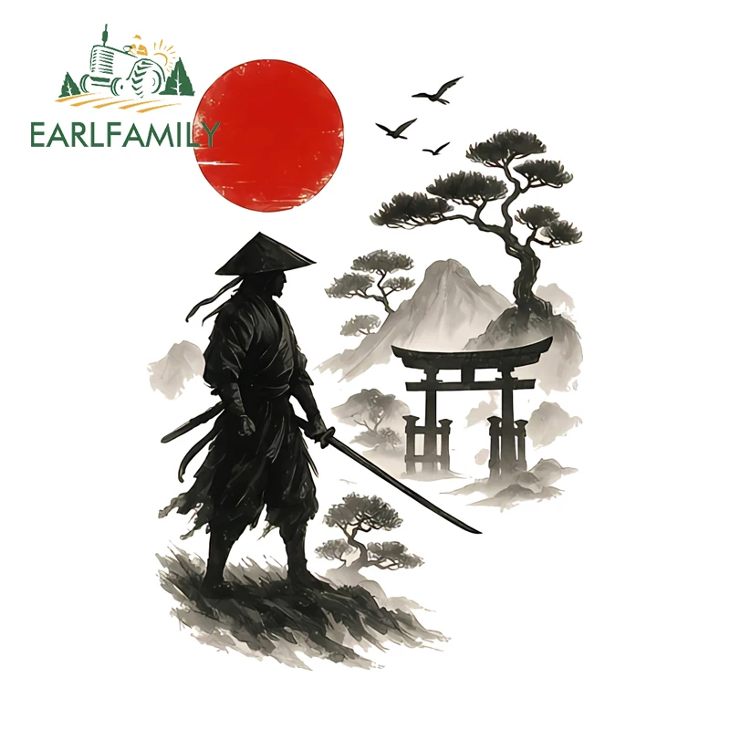 

EARLFAMILY Japanese Samurai Car Sticker Fashionable Decoration Occlusion Scratch JDM Scratch-Proof PVC PVC Racing Drifting