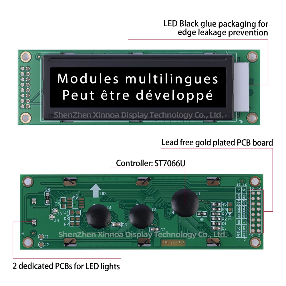 แบบอักษรหลายภาษาห้องสมุดแรงดันไฟฟ้า5V 3.3V อุปกรณ์เสริม2*20 LCD BTN ฟิล์มสีดำตัวอักษรสีส้มโมดูล LCD 2002A ยุโรป