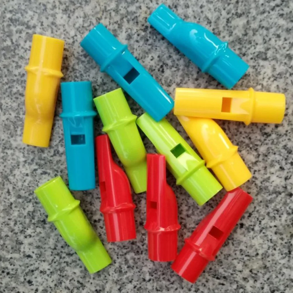 12 Pcs Colorful Whistle Toys DIY Music Instrument Creative Cylinder Shape Whistles Pan Flutes Fun for Kids